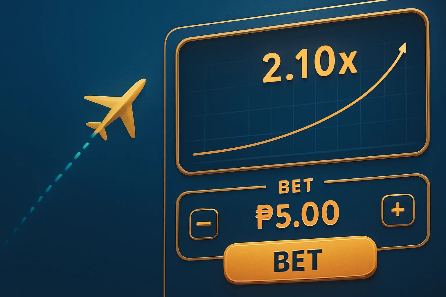 Aviator crash game UI with plane trajectory, multiplier graph, and peso bets